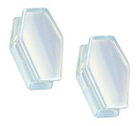 Pierced Owl Calibradores de tapón doble acampanados con forma de ataúd de piedra opalita, se venden por par, Piedra, Sin gemas.