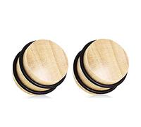 Pierced Owl Cilindro sólido de madera de cocodrilo con juntas tóricas con conectores sólidos de cúpula, se vende como un par, Madera, Sin gemas.,