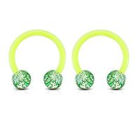 Pierced Owl Ultra Glitter acrílico bola final flexible circular Barbell - disponible en varios colores - se vende como un par