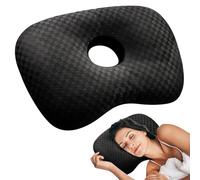 Piercing Almohada Con Orificio, Donut Almohada, Piercing De Almohada Con Orificio, Almohada Con Agujero, Almohada Para Dormir De Lado, Piercing Almohada Oreja Para Oreja Contra Dolores De Oreja(Negro)