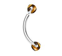 Piercing de nariz de titanio, 1 pieza de piercing de nariz con rosca interna para mujer con ágata de ópalo, 1.2x12mmx4mm, Metal, Ojo de tigre