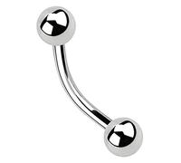Piercing Joya Mini Banana Titan en 1,2mm con Bola - titanio