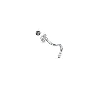 Piercing nariz titanio plata 20G sacacorchos acero titanio nariz tornillo 1 pieza piercing pin cuerpo joyería 3mm diamante piercing nariz