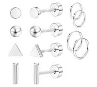 Piercing Oreja Acero Quirurgico 6 Pares Pendientes Acero Quirurgico Pendientes Acero Pendientes de Aro de Cartílago Hipoalergénicos para Mujeres y Hombres Puede Usarse Como Regalo