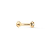 Piercing Pendiente para Oreja en Oro 18k con chatón de 3 mm. y circonita en el centro