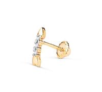 Piercing Pendiente para Oreja en Oro Bicolor de 18k con forma de flecha 8.5mm. y circonitas
