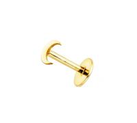 Piercing Pendiente para Oreja en Oro de 18k con forma de luna de 3mm. lisa