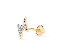Piercing Pendiente para Oreja en Oro de 18k con forma de rayo de 7mm. y circonitas