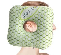 Piercing Support Pillow - Sleeping Cushion, Single Unit Memory Foam Headrest For Side Sleepers, Circular Device With Central Aperture, Comfort Item, Contoured Bolster For Ear Protection, Recuperation