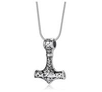 PiercingJak - Martillo de Thor para cenizas para hombre, mujer, vikingo, collar de urna Thor para cenizas, nudo celta nórdico, contenedor abierto conmemorativo recuerdo cremación funeraria