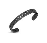 PiercingJak Pulsera vikinga de acero inoxidable pesado para hombre, abierta y ajustable, con símbolo de guerrero, mitología nórdica, vintage, retro, amuleto vikingo, joyería para mujeres y hombres