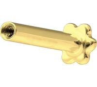 PIERCINGLINE 14 o 18 quilates oro labret rosca interior sin accesorio flor Piercing oreja Conch tragus, labio nariz Medusa color y tamaño a elegir, 1,2 mm Stabstärke / 9 mm Stablänge