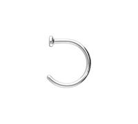 PIERCINGLINE Anillo de nariz de oro de 14/18 quilates, placa abierta, oro 585, oro rosa, dorado, plateado, Innendurchmesser: 6mm, Dorado, sin gema