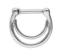 PIERCINGLINE Clicker de anillo de acero quirúrgico | anillo doble | Piercing para Septum Oreja Nariz Tragus Helix | Selección de Color