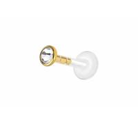 PIERCINGLINE Piercing bioplástico labio leporino con sistema plug-in - clavos de cristal de acero quirúrgico - color dorado