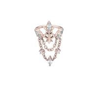 PIERCINGLINE Piercing de acero quirúrgico, anillo de segmento, corona de clicker + 2 cadenas, color oro rosa, negro, dorado, plateado, Innendurchmesser: 12 mm, acero quirúrgico, Cristal