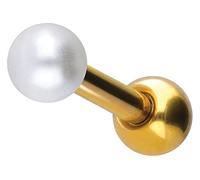 PIERCINGLINE piercing de oreja de acero quirúrgico | PERLA SINTÉTICA | Piercing Joyería Tapones para los oídos Helix | Selección de color y tamaño