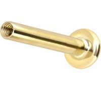 PIERCINGLINE Piercing de oro de 14 o 18 quilates, rosca interior, sin accesorio, piercing para oreja, conch, tragus, labio, nariz, medusa, color y tamaño a elegir, 1 mm Stabstärke / 8 mm Stablänge