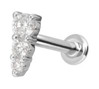 PIERCINGLINE Piercing de oro de 14 quilates con diseño de conos de hielo de mussanita, color y tamaño a elegir, 1,2 mm Stabstärke / 6 mm Stablänge, Oro 585 de 14 quilates titanio (grado 23