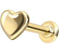 PIERCINGLINE Piercing de oro de 14 quilates con forma de corazón, color y tamaño a elegir, 1,2 mm Stabstärke / 8 mm Stablänge, Oro 585 de 14 quilates titanio (grado 23)
