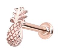 PIERCINGLINE Piercing de oro de 14 quilates con piña, color y tamaño a elegir, 1,2 mm Stabstärke / 8 mm Stablänge, Oro 585 de 14 quilates titanio (grado 23)