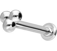 PIERCINGLINE Piercing de oro de 14 quilates con rosca interior, 3 bolas, color y tamaño a elegir, 1,2 mm Stabstärke / 8 mm Stablänge, Oro 585 de 14 quilates, Moissanita