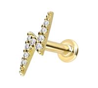 PIERCINGLINE Piercing de oro de 14 quilates con rosca interior, color y tamaño a elegir, 1,2 mm Stabstärke / 8 mm Stablänge, Oro 585 de 14 quilates, Moissanita