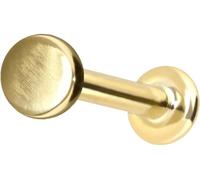 PIERCINGLINE Piercing de oro de 14 quilates con rosca interior DISC color y tamaño a elegir, 1,2 mm Stabstärke / 8 mm Stablänge, Oro 585 de 14 quilates, Moissanita