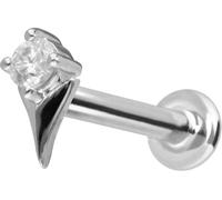 PIERCINGLINE Piercing de oro de 14 quilates con rosca interior Mossanita, punta de flecha, color y tamaño a elegir, 1,2 mm Stabstärke / 8 mm Stablänge, Oro 585 de 14 quilates, Moissanita