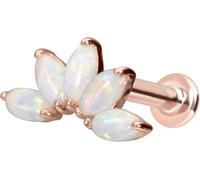 PIERCINGLINE Piercing de oro de 14 quilates con rosca interior + ópalo sintético a elegir color y tamaño, 1,2 mm Stabstärke / 8 mm Stablänge, Oro 585 de 14 quilates