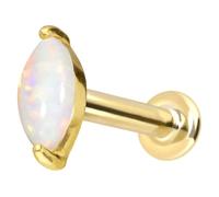 PIERCINGLINE Piercing de oro de 14 quilates con rosca interior ovalada, color y tamaño a elegir, 1,2 mm Stabstärke / 8 mm Stablänge, Oro 585 de 14 quilates