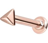 PIERCINGLINE Piercing de oro de 14 quilates con rosca interior piramida, color y tamaño a elegir, 1,2 mm Stabstärke / 8 mm Stablänge, Oro 585 de 14 quilates