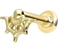 PIERCINGLINE Piercing de oro de 14 quilates con rosca interior, red de araña, color y tamaño a elegir, 1,2 mm Stabstärke / 8 mm Stablänge, Oro 585 de 14 quilates