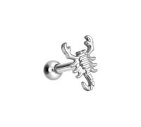 PIERCINGLINE Piercing de titanio con rosca interior, diseño de escorpión, color dorado y plateado, Stablänge: 6mm, Titanio, sin gema