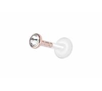 PIERCINGLINE Piercing Labret Bioplástico con Sistema Plug-in - Acero Quirúrgico Pernos Cristal - Piercing Nariz Oreja Labio - Color Oro Rosa