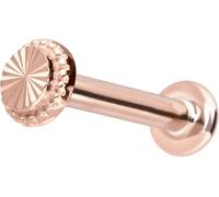 PIERCINGLINE Piercing Labret de oro de 14 quilates con rosca interior con DISC color y tamaño a elegir, 1,2 mm Stabstärke / 6 mm Stablänge, Oro 585 de 14 quilates, Moissanita