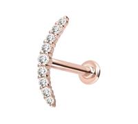 PIERCINGLINE Piercing Labret de oro de 14 quilates con rosca interior de Mossanita, color y tamaño a elegir, 1,2 mm Stabstärke / 8 mm Stablänge, Oro 585 de 14 quilates, Moissanita