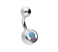 PIERCINGLINE Piercing Ombligo Acero Quirúrgico 1 CRISTAL Piercing Bananabell Banana Elección de color y tamaño