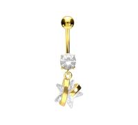 PIERCINGLINE piercing ombligo acero quirurgico | Diseño de latón estrella | Piercing Bananabell | selección de color