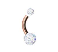 PIERCINGLINE Piercing para el ombligo de acero quirúrgico, 2 bolas EPOXY, piercing para el vientre, color y tamaño a elegir, Acero quirúrgico 316L/resina epoxi