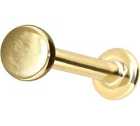 PIERCINGLINE Piercing para la oreja de oro de 14 quilates con Push Fit DISC color y tamaño a elegir, 1 mm Stabstärke / 6 mm Stablänge, Oro 585 de 14 quilates titanio (grado 23)