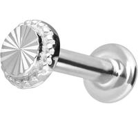PIERCINGLINE Piercing para la oreja de oro de 14 quilates con Push Fit DISC color y tamaño a elegir, 1 mm Stabstärke / 6 mm Stablänge, Oro 585 de 14 quilates titanio (grado 23)