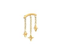 PIERCINGLINE Piercing Push Fit Pin, accesorio de titanio con pasador de empuje arco + 3 estrellas - oro rosa, negro, dorado, plateado, nicht zutreffend, Titanio, sin gema