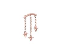 PIERCINGLINE Piercing Push Fit Pin, accesorio de titanio con pasador de empuje arco + 3 estrellas - oro rosa, negro, dorado, plateado, nicht zutreffend, Titanio, sin gema