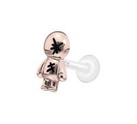 PIERCINGLINE PTFE Labret con rosca hembra + accesorio de titanio PUPPE - Rojo, oro rosa, transparente, negro, dorado, blanco, plateado, Stablänge: 6mm | Stabstärke: 1,2mm, PTFE, titanio, sin gema