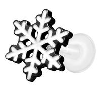 PIERCINGLINE PTFE - Labret con rosca interna + accesorio de titanio copo de nieve - oro rosa, transparente, negro, dorado, blanco, plateado, Stablänge: 10mm | Stabstärke: 1,6mm, PTFETitan, sin gema
