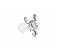 PIERCINGLINE PTFE Labret con rosca interna + accesorio de titanio Escorpión - Transparente, dorado, plateado, Stablänge: 8mm | Stabstärke: 1,6mm, PTFE, titanio, sin gema