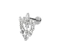 PIERCINGLINE Titan Labret - Corona gótica con push fit y cadenas, color oro rosa, negro, dorado y plateado, Stablänge: 5mm | Stabstärke: 1mm, Titanio, Cristal