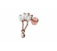 PIERCINGLINE Titan Labret - Laberinto con cierre de presión y ópalos sintéticos, color oro rosa, negro, dorado, blanco y plateado, Stablänge: 6mm | Stabstärke: 1,2mm, Titanio, Ópalo