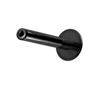 PIERCINGLINE Titan Labret - Placa redondeada con push fit, color oro rosa, negro, dorado, plateado, Stablänge: 9mm | Stabstärke: 1,2mm, Titanio, sin gema